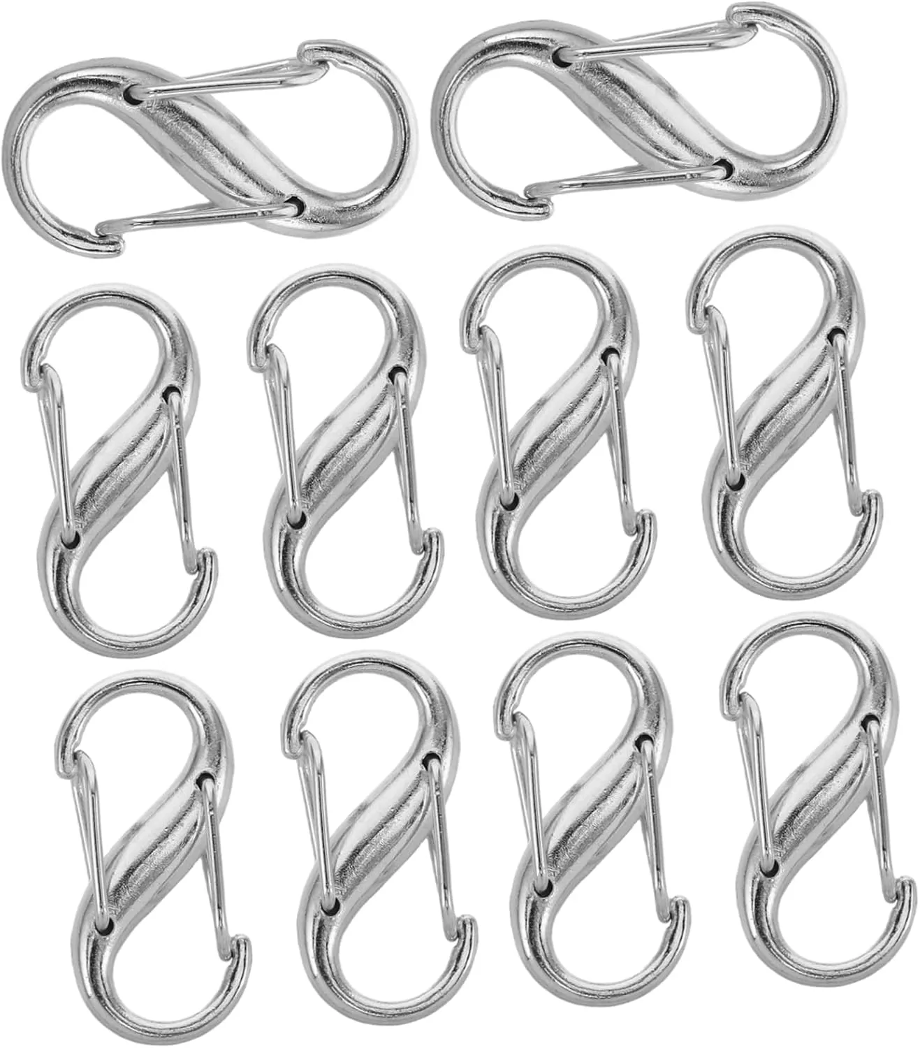 10pcs Handbag Buckles Metal Chain Clips for Adjustable Strap Length Fastening Lock Buckles for Shoulder Bag Repair Silver
