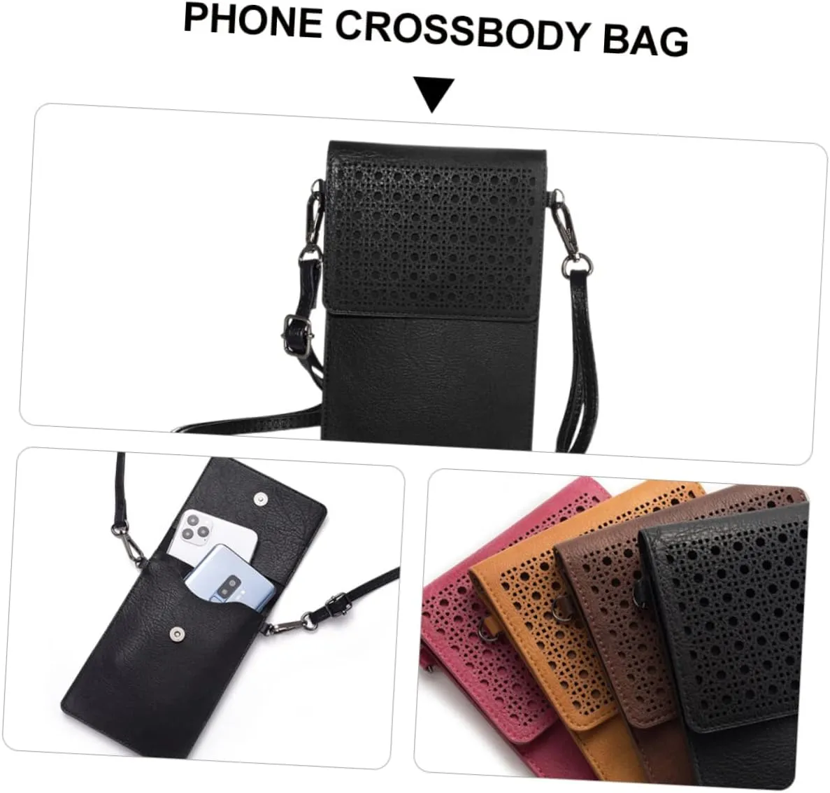 1pc Cell Phone Shoulder Bag Phone Crossbody Bag Pu Leather Phone Bag Leather Phone Purse Phone Casual