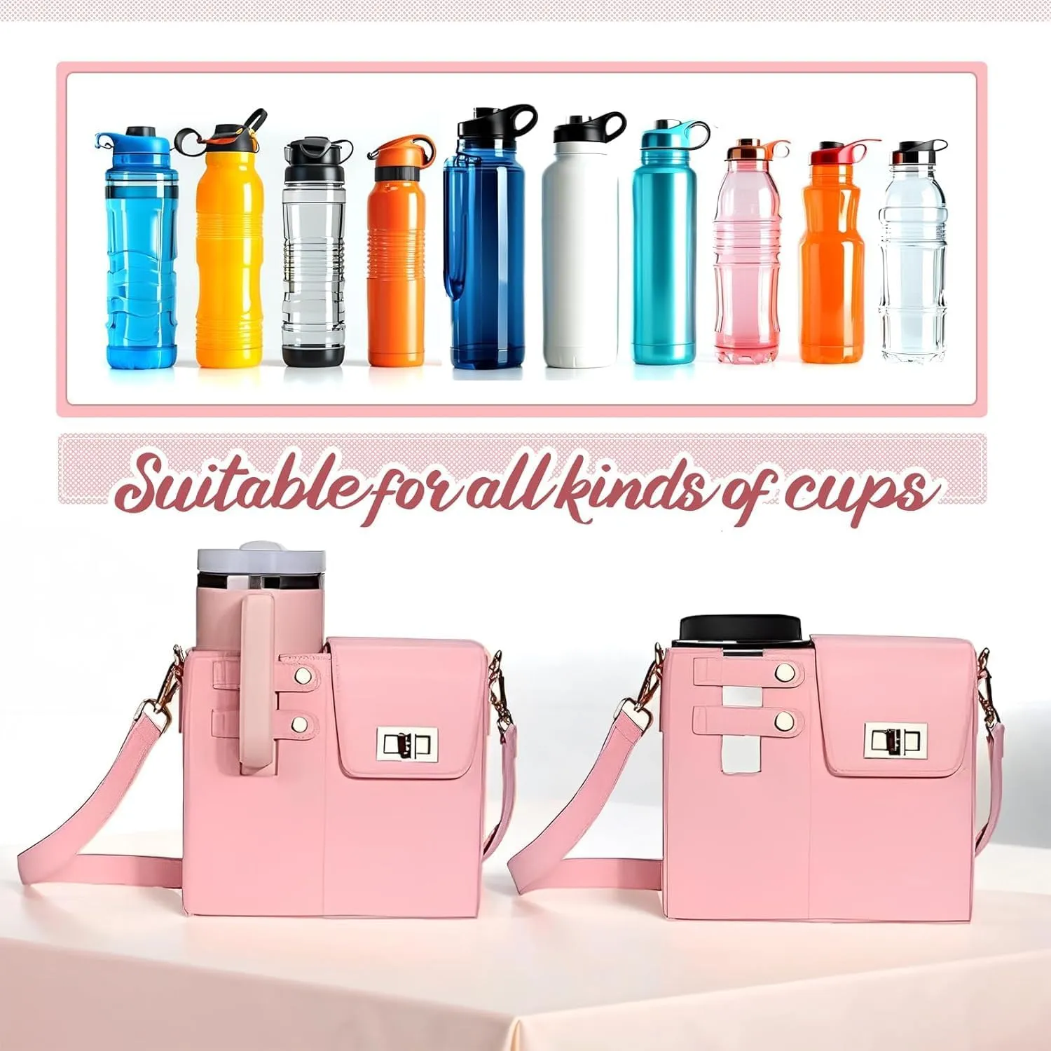 2025 New Stanley Purse Cup Holder Bag Crossbody Water Cup Storage Bag Portable Cups Purses Stanley Cup Purse Holder 40 Oz