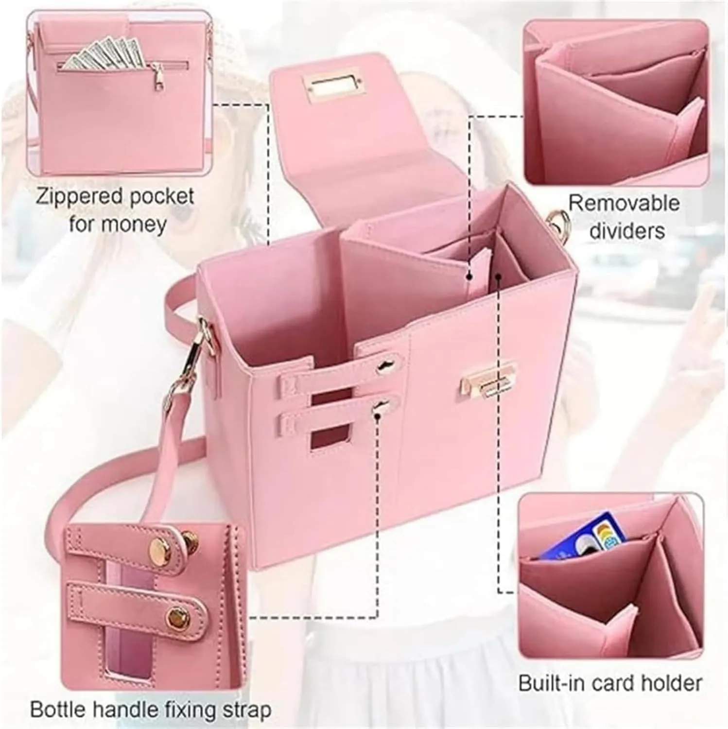 2025 New Stanley Purse Cup Holder Bag Crossbody Water Cup Storage Bag Portable Cups Purses Stanley Cup Purse Holder 40 Oz