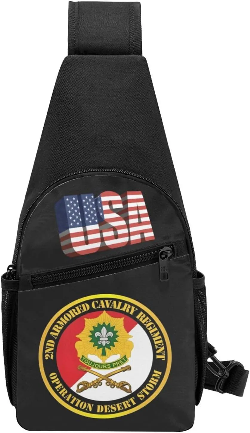 2nd Armored Cavalry Regiment Unit，Fashion One-Shoulder Bag，Anti-Theft Crossbody Shoulder Chest Bag
