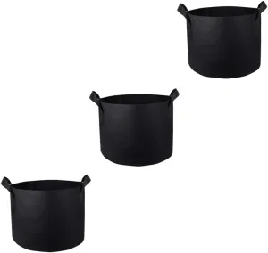 3-Piece Nonwoven Pe Grow Bags Set Non-Woven Flower Pot Planting Bag for Seedling Grow Bags Plant Bag Set Handle for Gardening Easy to Use and Portable