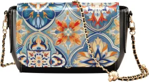 3d with Flowers on a Beige Leather Bag for Women Crossbody, Leather Shoulder Bags for Women