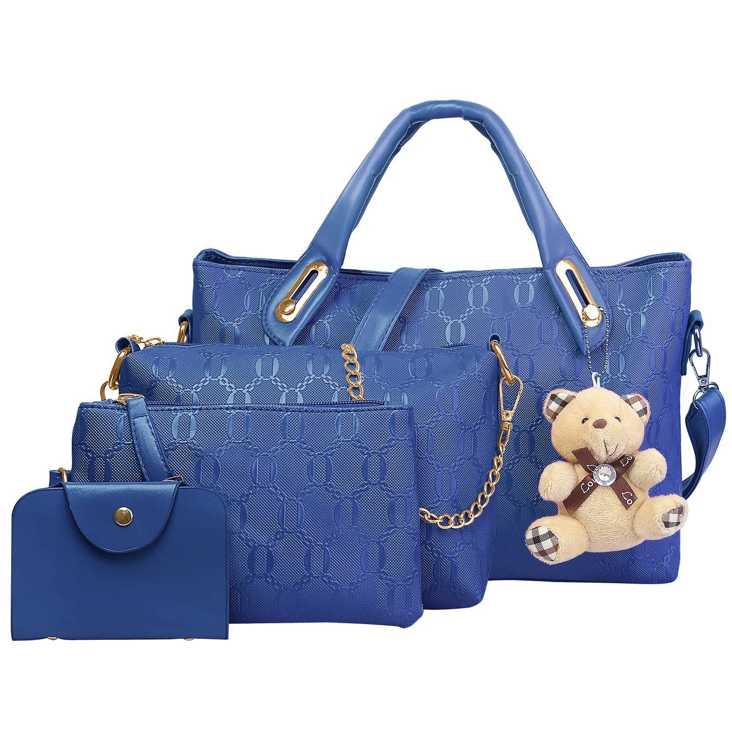 4-Pieces: Women Leather Handbag