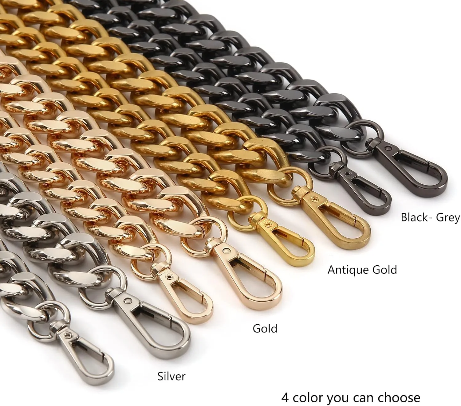 42''Substantial Big Metal Cross-Body Chain Purse Strap Replacement for Mini Wallet,Waist Pack,Chest Bag