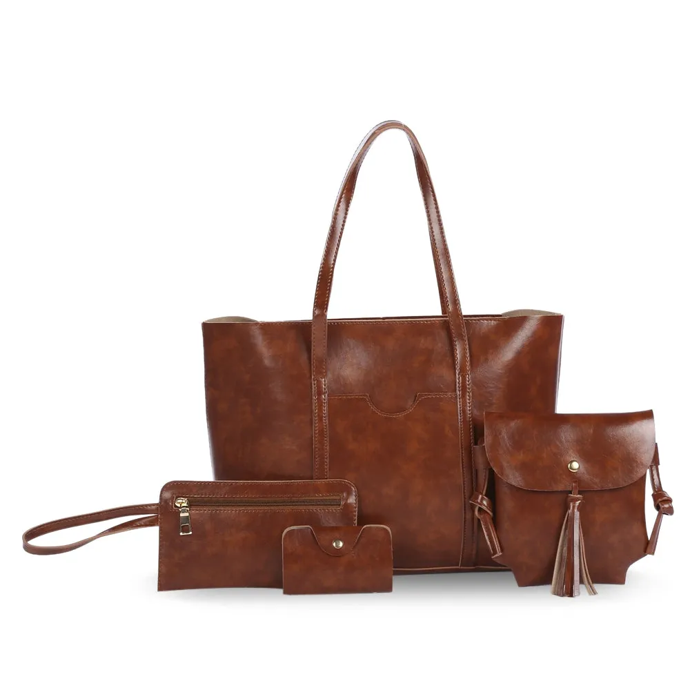 4pcs Women Tote Handbag Shoulder