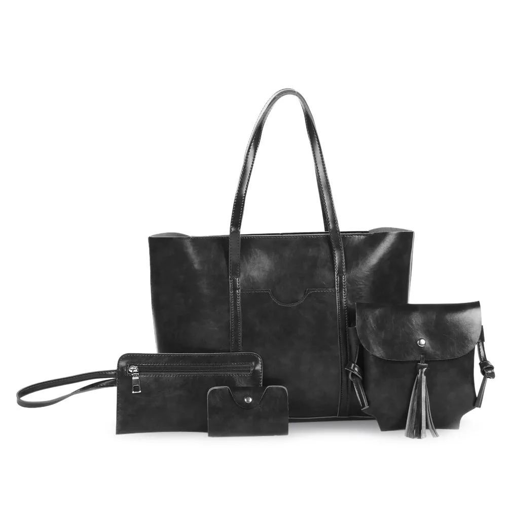 4pcs Women Tote Handbag Shoulder