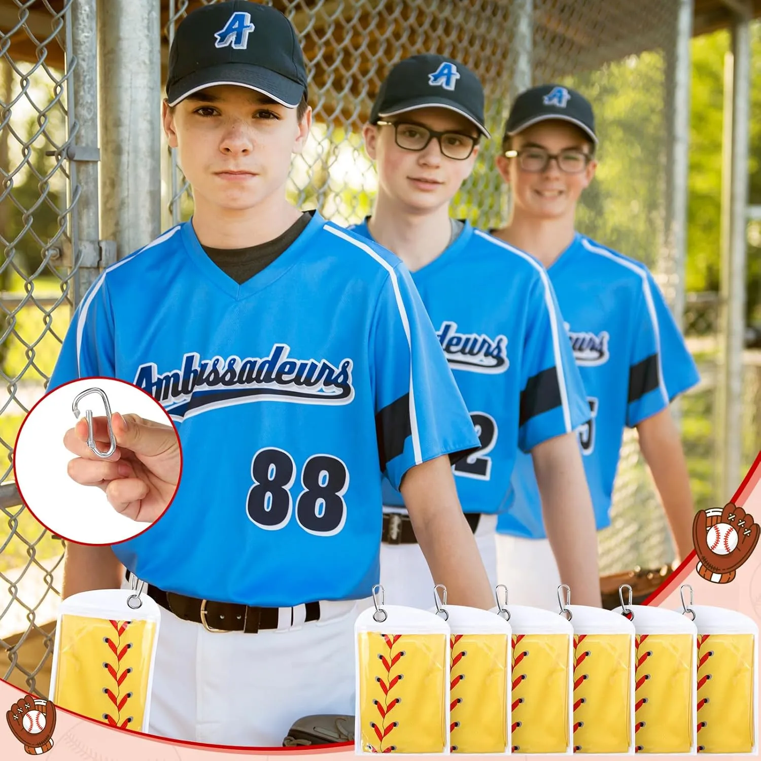 6 Pack Softball Cooling Towels for Boys, Yellow Sports Towels with Bags, 40"x12" Breathable Chilly Towel, Microfiber Towel for Softball Sport Team Gift