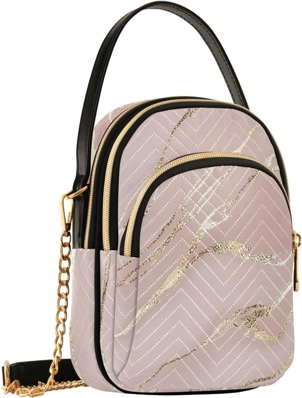 Abstract Painting Gold Waves Womans Purse, Cross over Bag for Woman Womens Small Purse