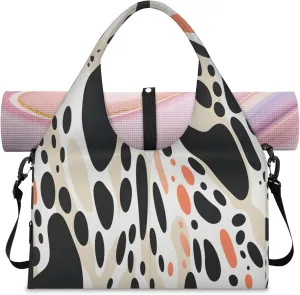Abstract Pattern Design Waterproof Gym Bag for Men Women, Sports Duffel Bag with Shoe Compartment Yoga Mat Holder, Portable Large Travel Bag for Fitness, Camping, Weekend Trips