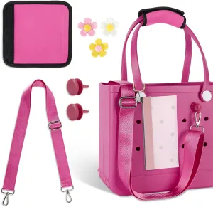 Adjustable Crossbody Shoulder Straps Wrap Set with Detachable Pad, Keychain Clear Purse Bag Compatible with B0gg Bag