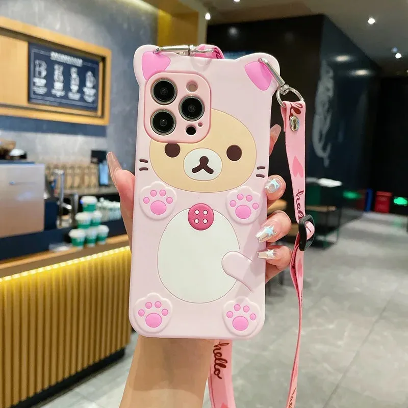 Adorable Bear Crossbody Case for Samsung A-Series 📱🐻✨