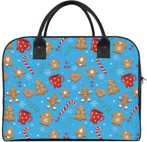 Adult Casual Nylon Gingerbread House Retro Handbag for Journey 13" X 19" X 8"
