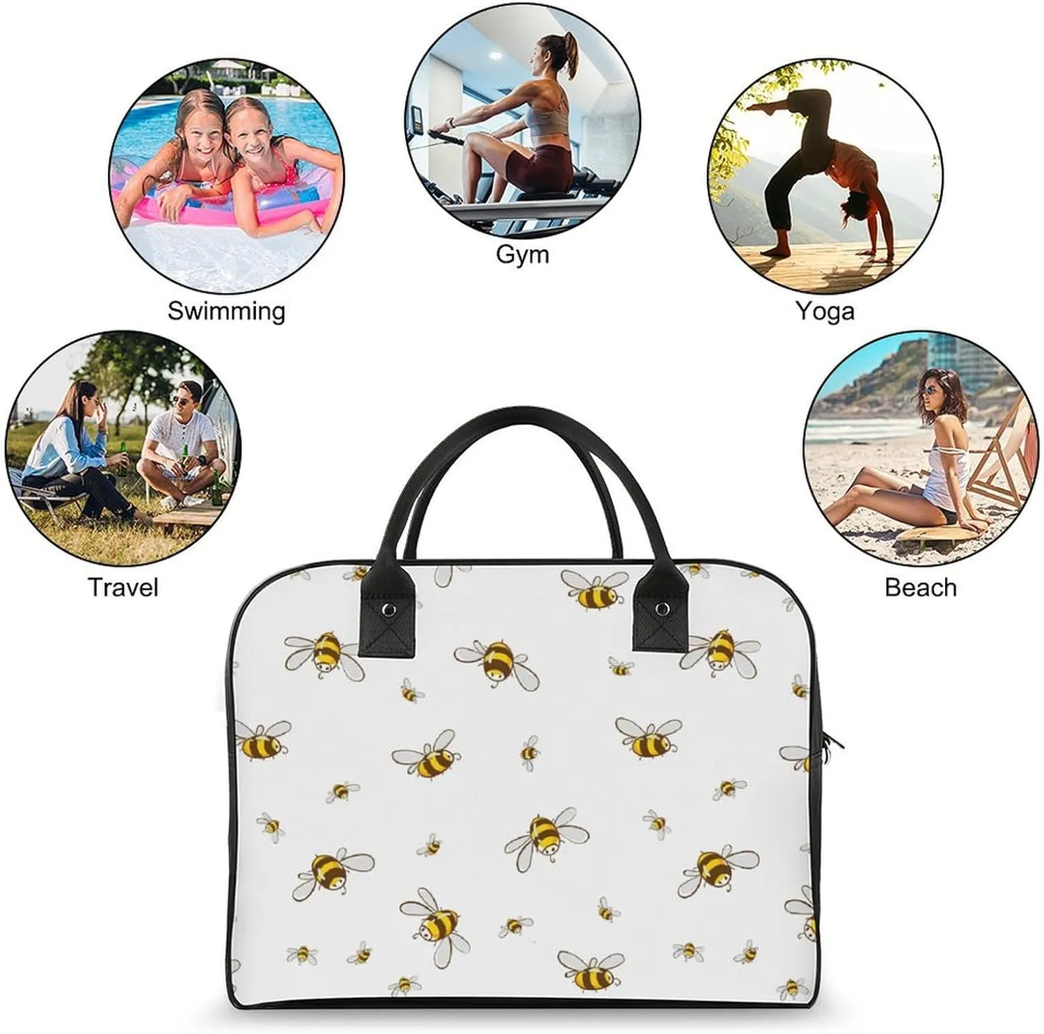 Adult Crossbody Nylon Oriental Cherry Novelty Handbag for Traveling 13" X 19" X 8"