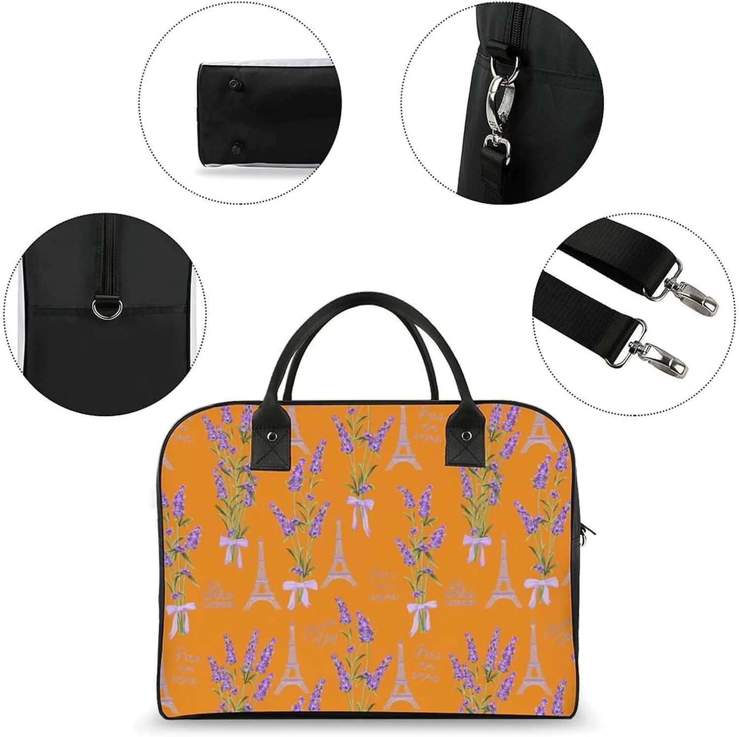 Adults Large Capacity Nylon Colorful Floral Fashion Handbag for Traveling 13" X 19" X 8"