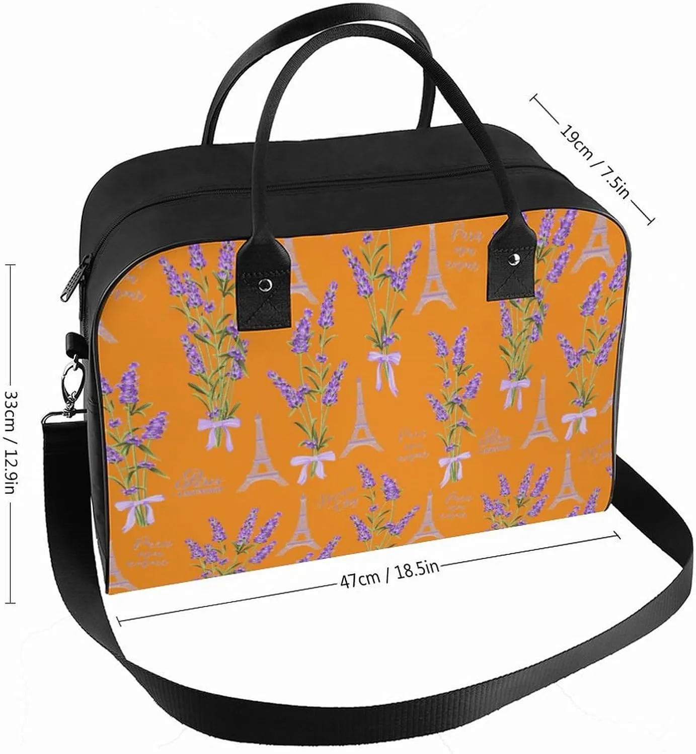 Adults Large Capacity Nylon Colorful Floral Fashion Handbag for Traveling 13" X 19" X 8"