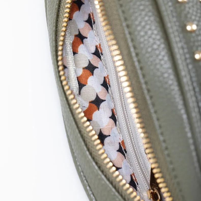 Aggie Bag - Khaki Gold Stud