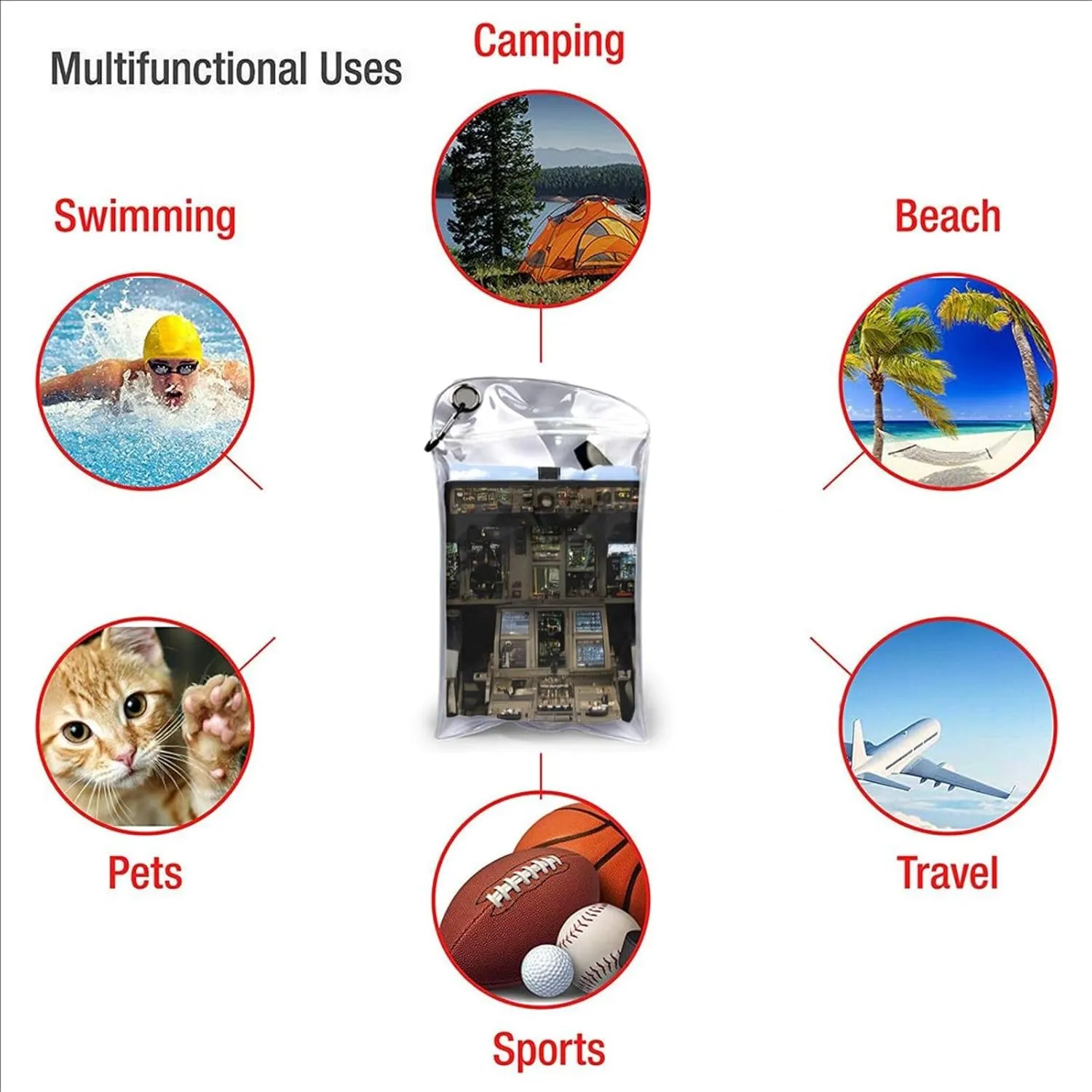 Airplane Cockpit Premium Compact Microfiber Travel Towel-Featherlight & Quick Dry,Sand-Resistant Beach Towel for Swimming,Camping,Vacation Essentials with Carry Pouch