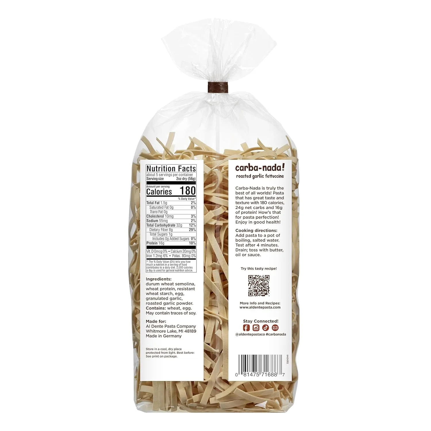 AL Dente Carba-Nada, Lower-Carb Variety Pack (Pack of 6)