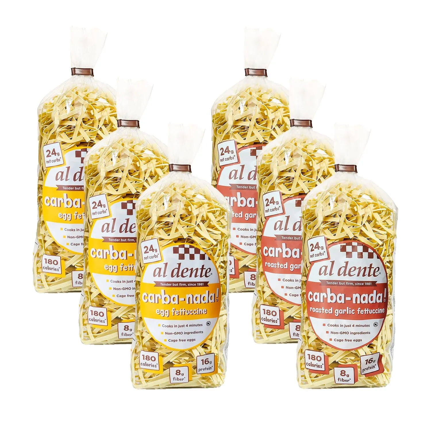AL Dente Carba-Nada, Lower-Carb Variety Pack (Pack of 6)