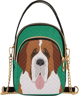ALAZA Quilted Crossbody Bags for Women,Saint Bernard Buddy Dog Women's Crossbody Handbags Small Travel Purses Phone Bag