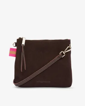 Alexis Crossbody - Chocolate Suede