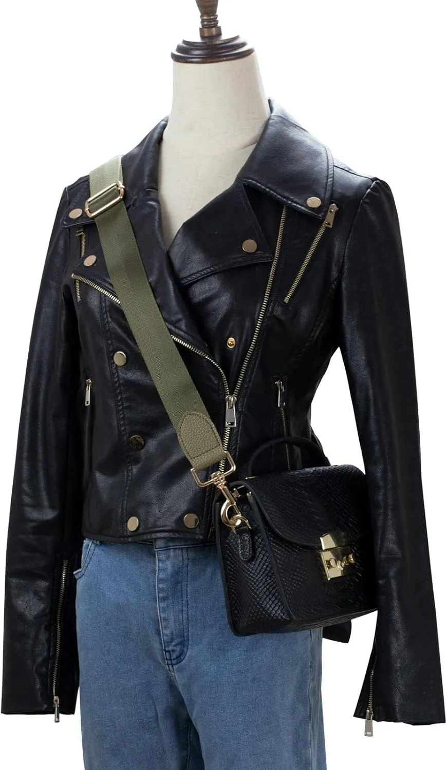 Allzedream Wide Purse Strap Replacement Crossbody Shoulder Bag Adjustable Leather Ends