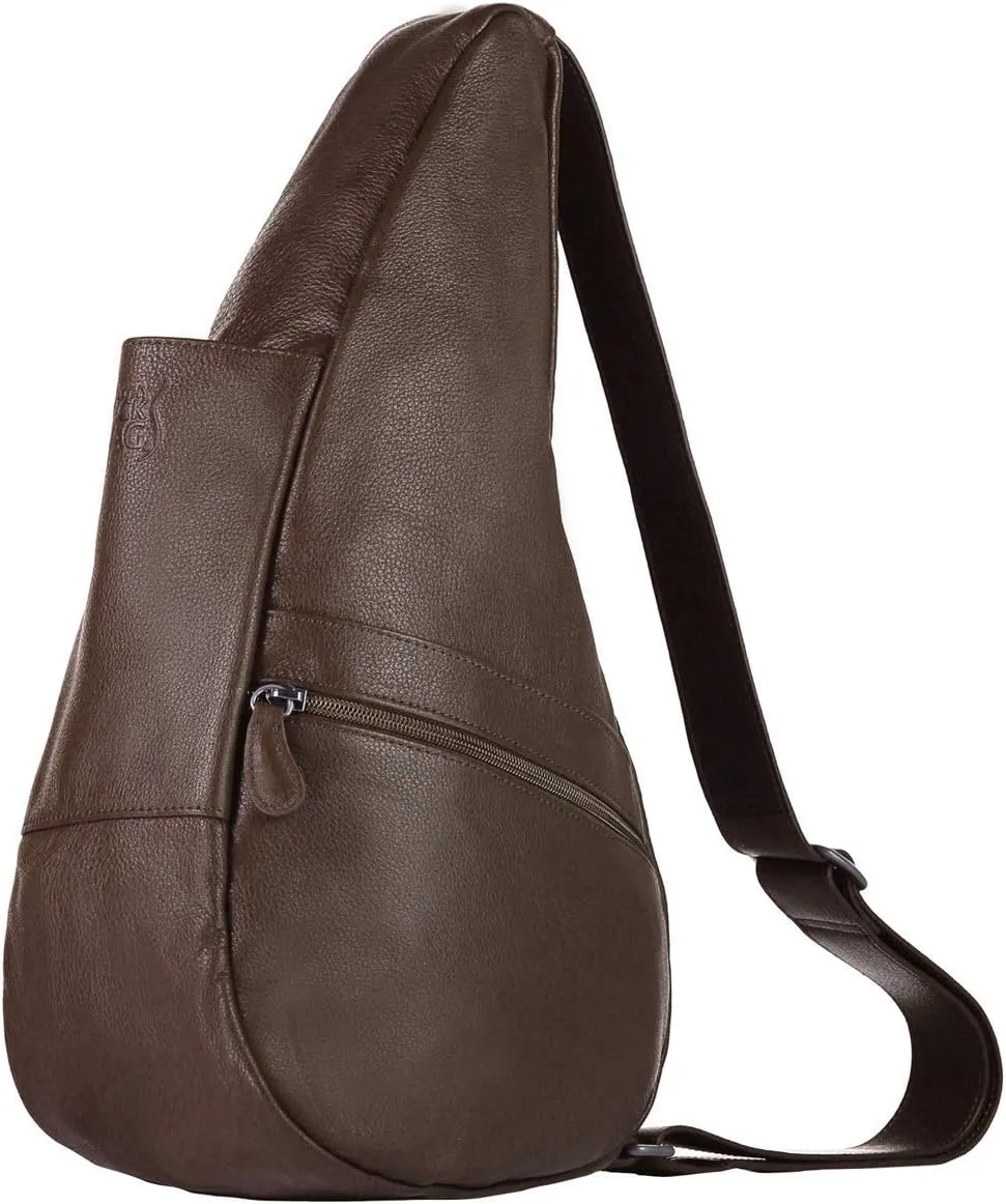 AmeriBag 15" Leather Crossbody Sling Healthy Back Bag