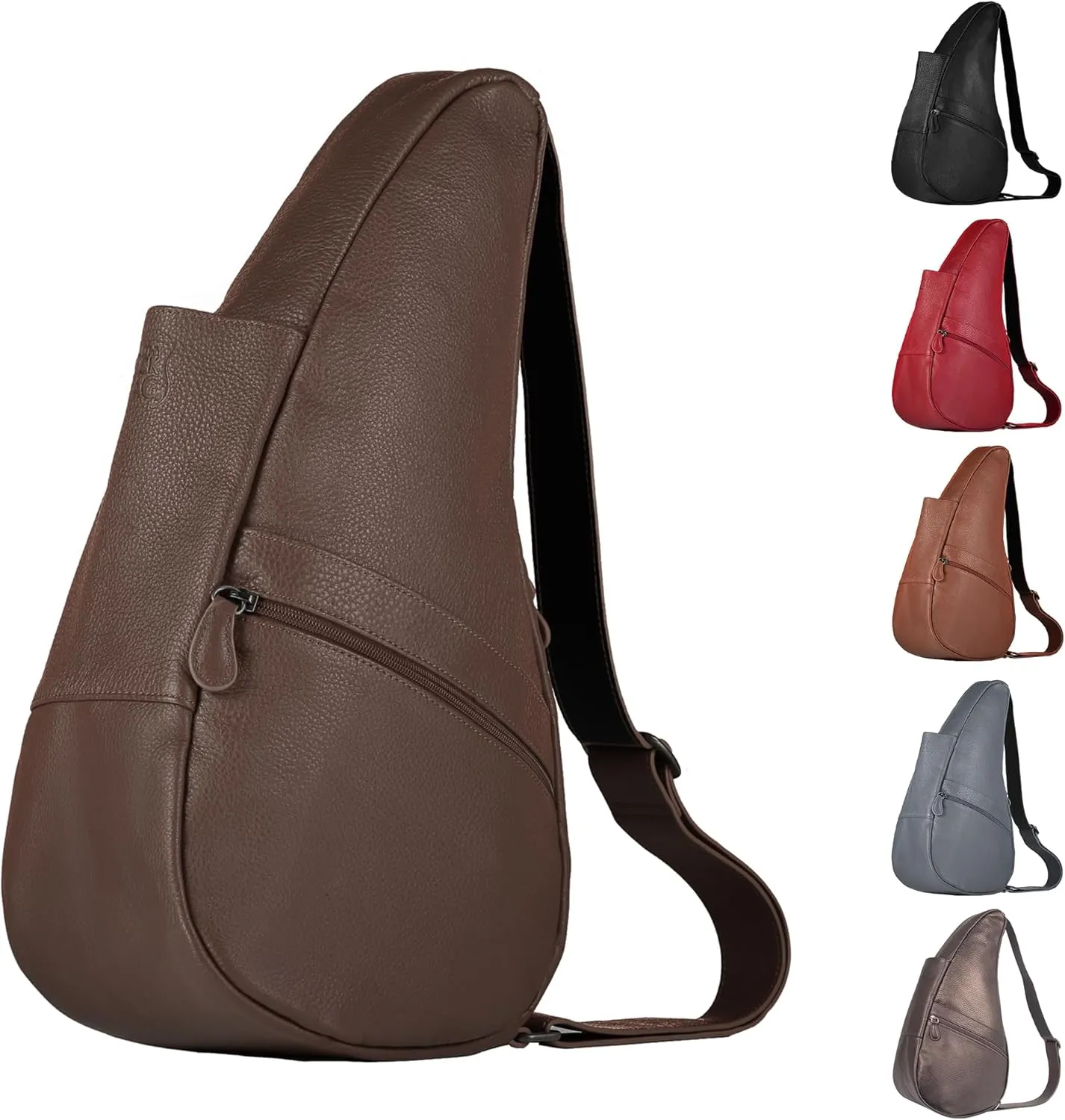 AmeriBag 15" Leather Crossbody Sling Healthy Back Bag
