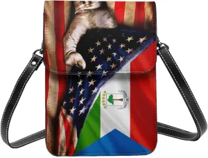 America And Equatorial Guinea Equatorial Guinean Flag Small Crossbody Bag Is A Shoulder Bag Designed For Women And Girls Cell Phone Crossbody Wallet Purses With Card Slots Adjustable Strap
