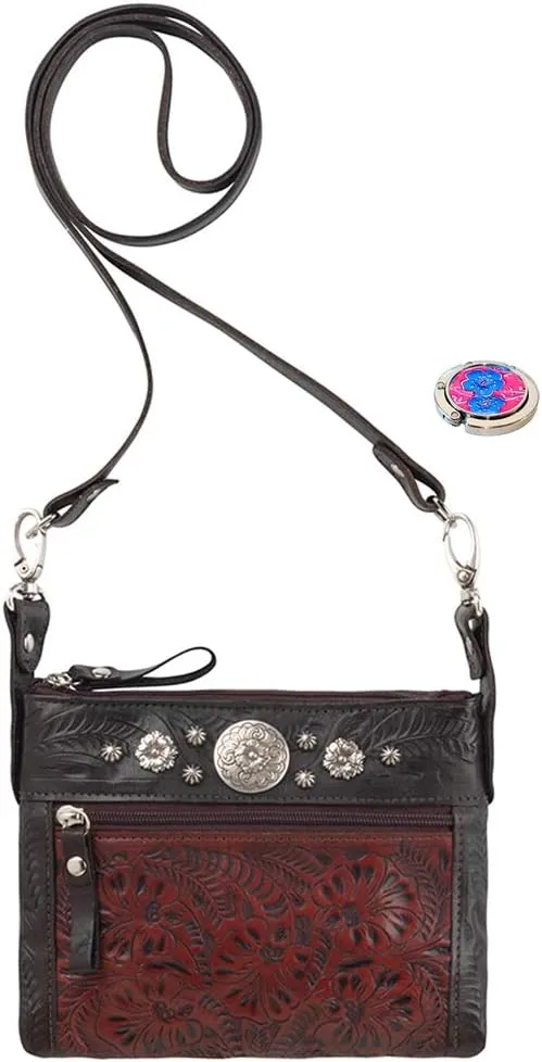 American West Women's Trail Rider Crossbody Bag Chocolate One Size