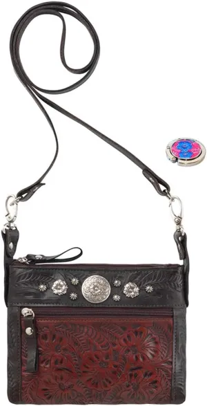 American West Women's Trail Rider Crossbody Bag Chocolate One Size