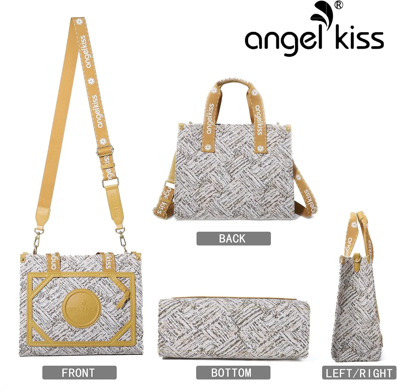 Angel Kiss Tote Bag Purses for Women Medium Top-handle Satchel Handbags with Crossbody Srtap