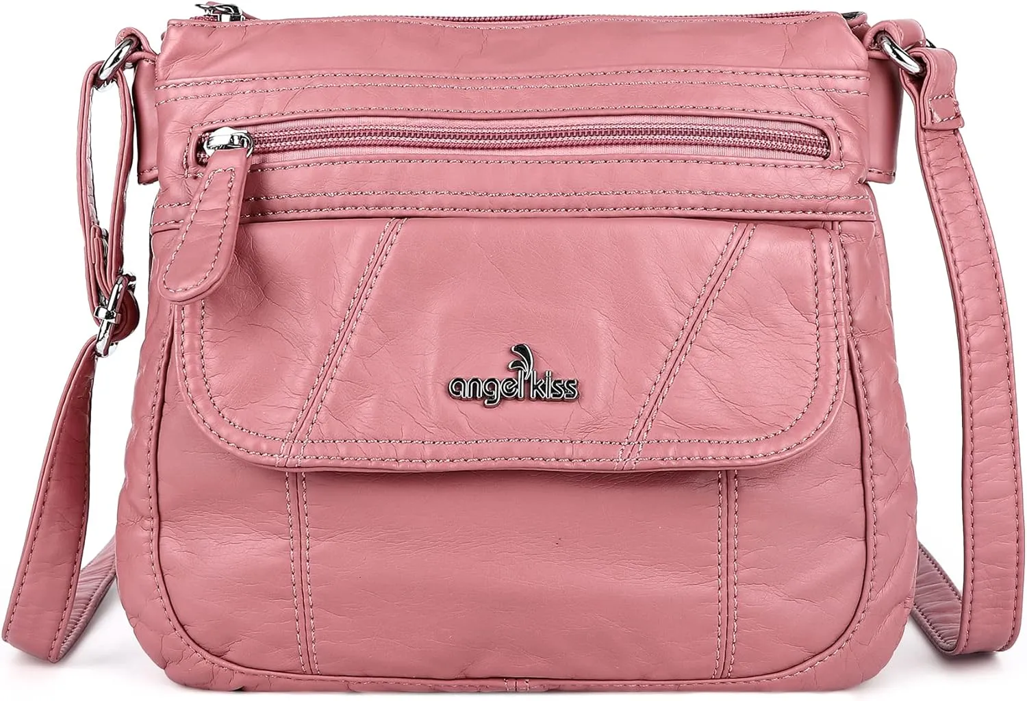 Angelkiss Small Womens Crossbody Bag Leather Shoulder Purse for Women Hobo Bag with Adjustable Shoulder Strap