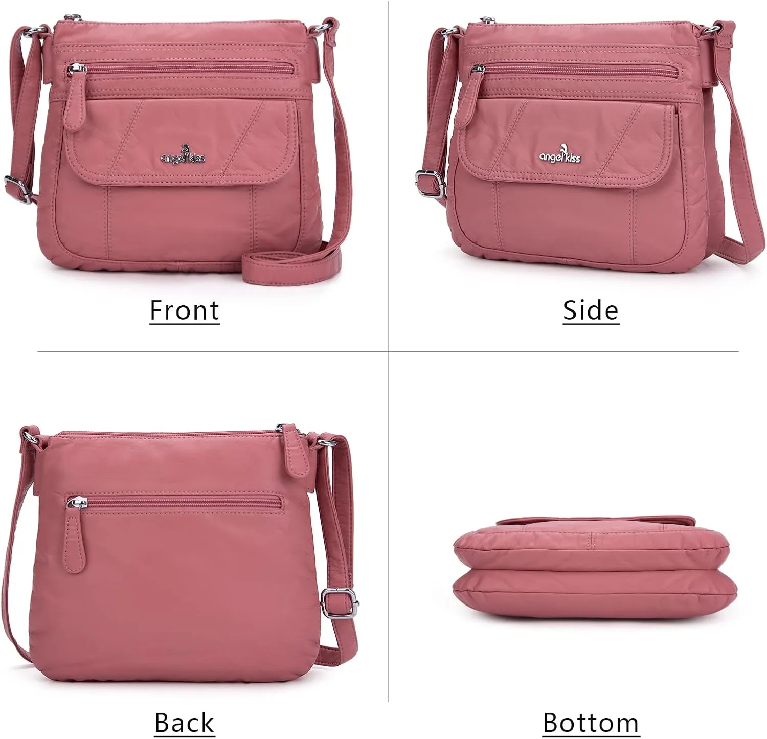 Angelkiss Small Womens Crossbody Bag Leather Shoulder Purse for Women Hobo Bag with Adjustable Shoulder Strap