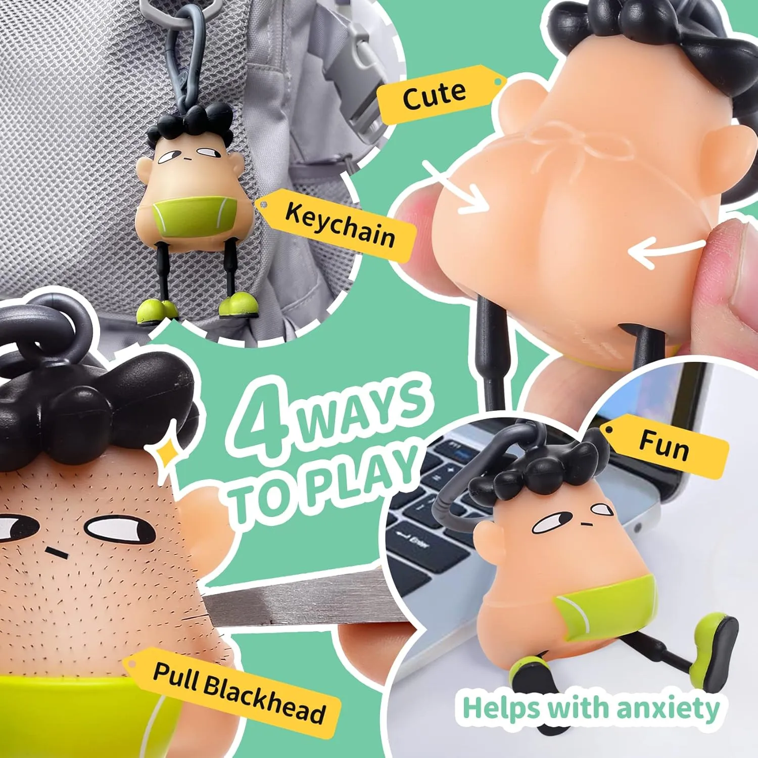 Angel's Wonderland Peekaboo Blackheads Remover Toy,Trichotillomania Pop Fidget Toys,Gag Novelty, Stress Relief Toy Hair Pulling,Fidget Toys to Stop Hair Pulling Anti Anxiety