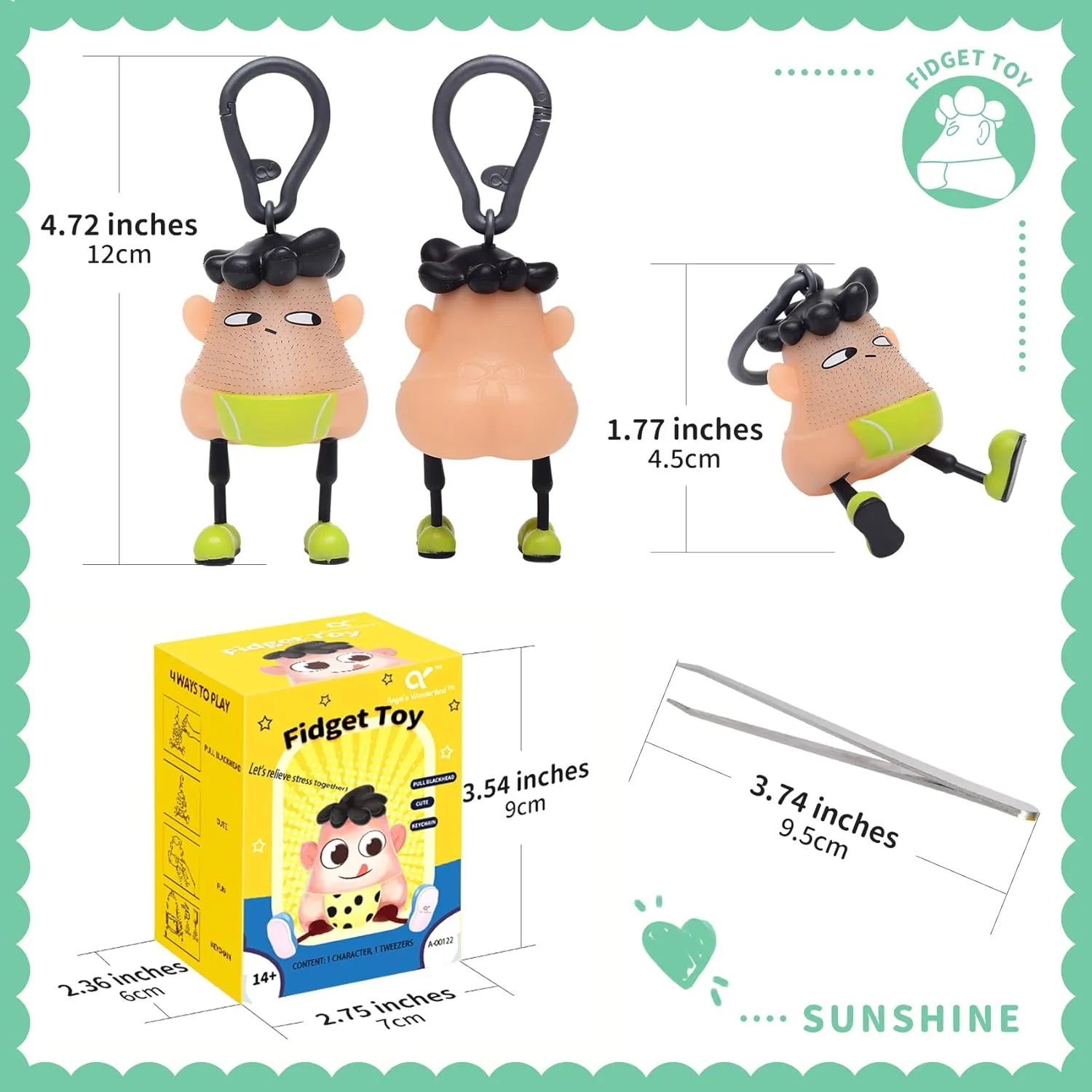 Angel's Wonderland Peekaboo Blackheads Remover Toy,Trichotillomania Pop Fidget Toys,Gag Novelty, Stress Relief Toy Hair Pulling,Fidget Toys to Stop Hair Pulling Anti Anxiety