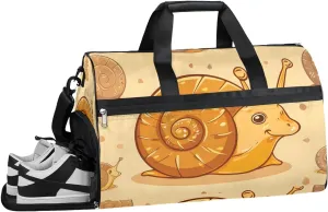 Animals - Snails (1) Sport Gym Bag for Women Men with Shoes Compartment & Wet Pocket, Travel Duffel Bag Sport Gym Tote Bags Swimming Yoga Ballet Weekend Overnight Bag Carry on Bag for Airplane
