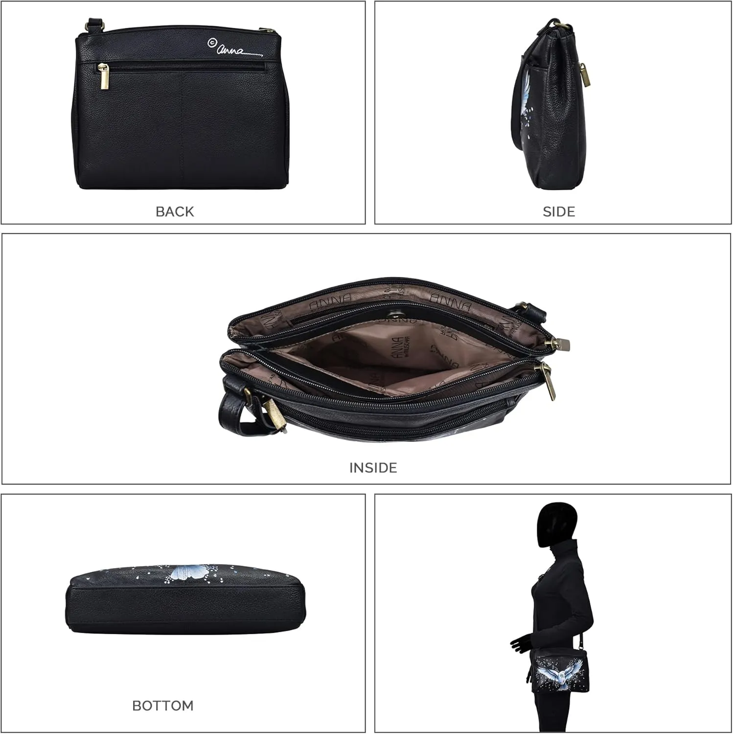 Anna by Anuschka Crossbody Organizer Bag-Leather