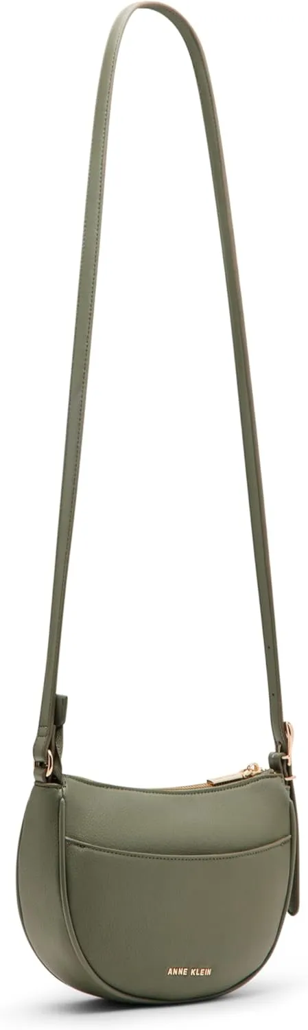Anne Klein Sculpted Buckle Half Moon Crossbody