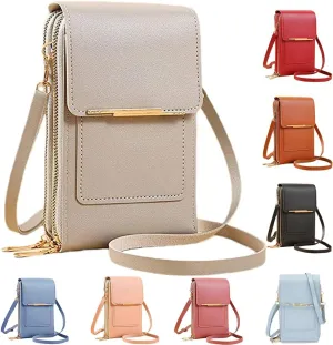 Anti-Theft Leather Bag,Small Crossbody Cell Phone Purse Wallet for Women,RFID Block Phone Purse Crossbody with Shoulder Strap