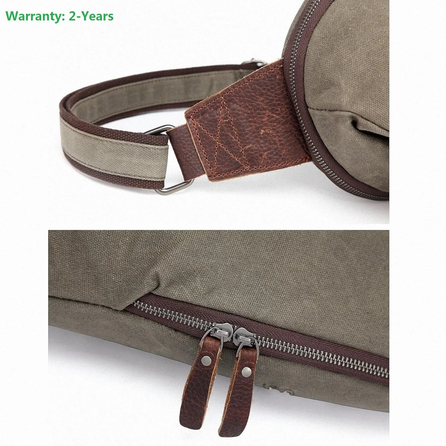 AOTIAN Unisex Sling Backpack Waxed Canvas Crossbody Bag Daypack 10 Liters, Height 14.5 Inches