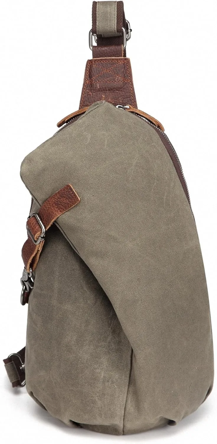 AOTIAN Unisex Sling Backpack Waxed Canvas Crossbody Bag Daypack 10 Liters, Height 14.5 Inches
