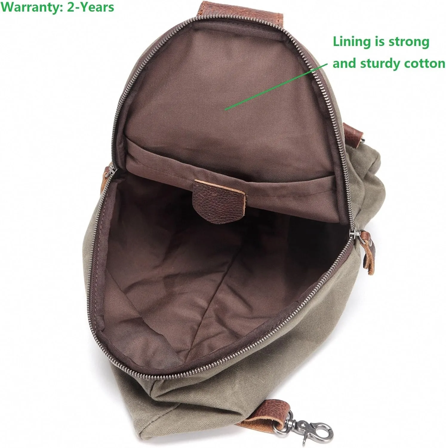 AOTIAN Unisex Sling Backpack Waxed Canvas Crossbody Bag Daypack 10 Liters, Height 14.5 Inches