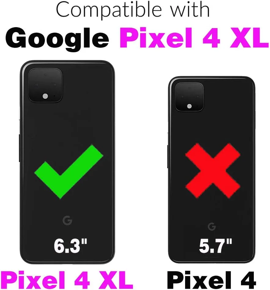 Asuwish Phone Case for Google Pixel 4 XL Zipper Wallet Detachable Cell Cover with Tempered Glass Screen Protector Crossbody Strap Flower Card Holder Slot Pixle 4XL Pixel4XL 4LX LX Women Girls Purple