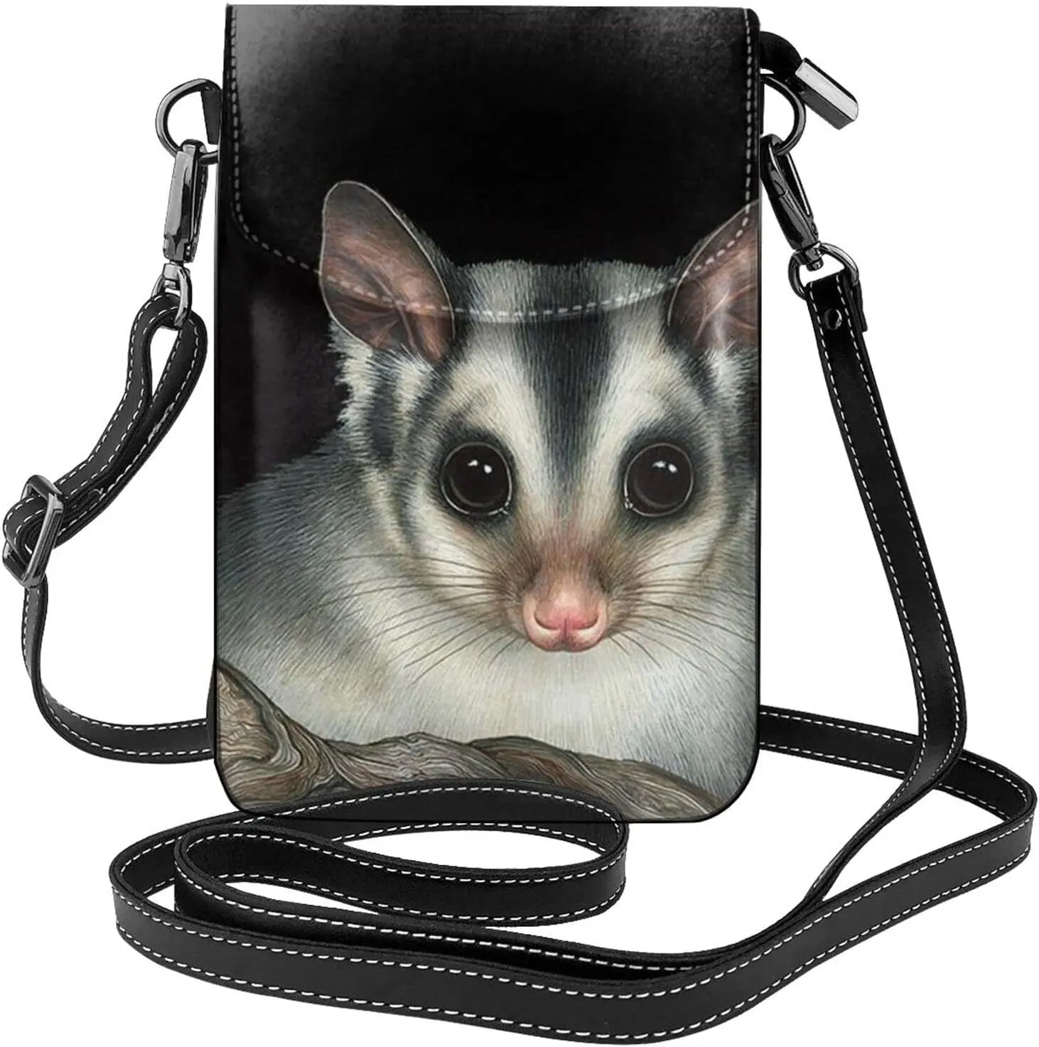 Australian Sugar Glider Women Cell Phone Purse Small Crossbody Bag Leather Shoulder Bag Card Holder Wallet