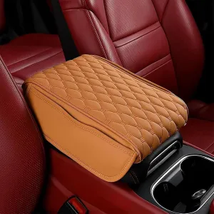 Auto Center Console Cover for Ford Cmax Flex Everest Territory Vertrek Escort, Universal Armrest Covers with 2 Storage Bags for Most Vehicles Interior Accessories, Orange