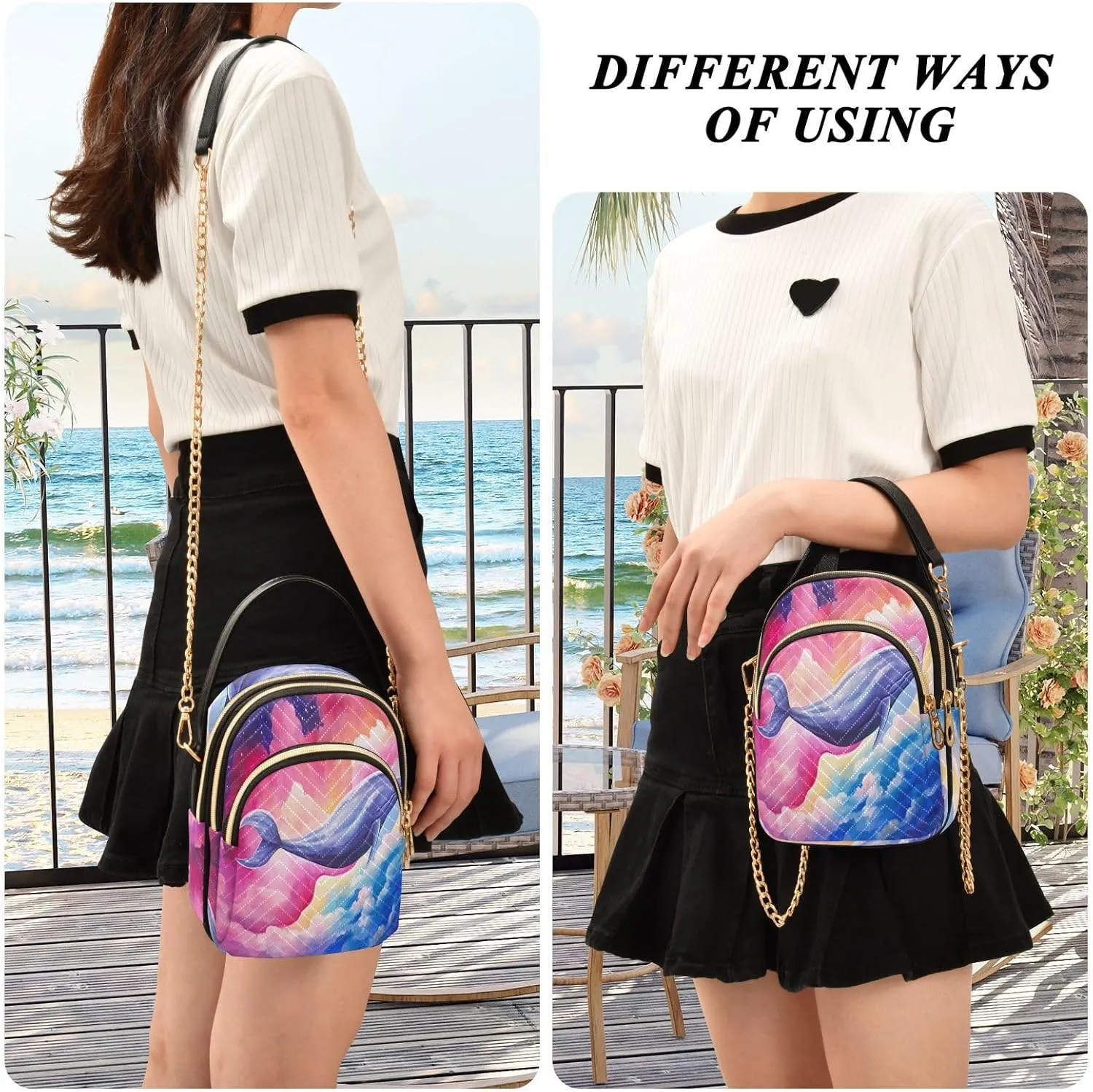 Autumn Beautiful Fallen Leaves Women Crossbody Handbag, Crossbody Bag with Pockets, Fall Crossbody Purse