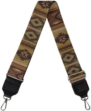 Aztec Ethnic Women's Handbags Strap, Navajo Tribal Crossbody Wallet Adjustable Straps, Brown Southwestern 29.9-50.3 Inches for Ladies Long Extender