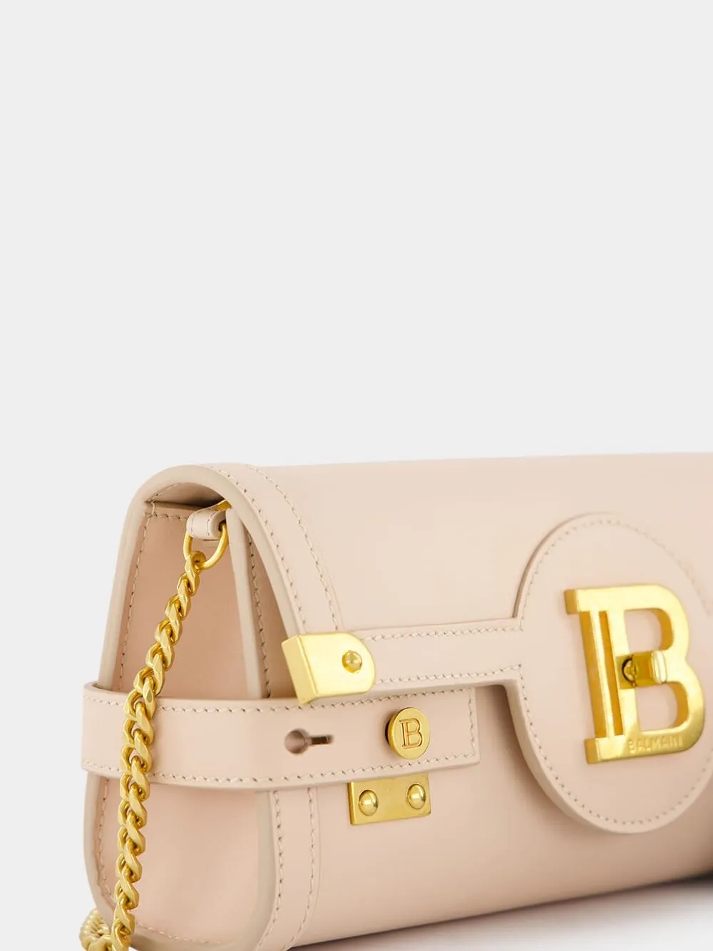 B-Buzz Beige Leather Clutch